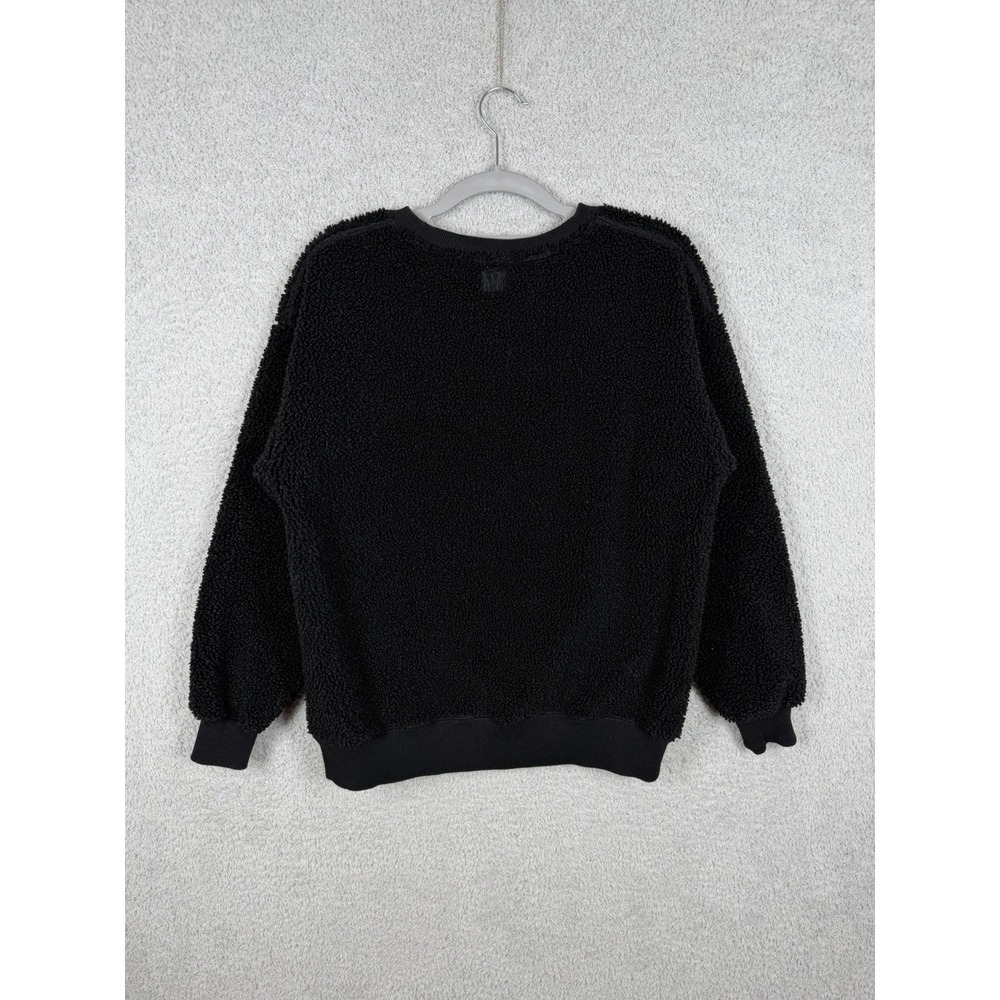 AMI Paris Heart Logo Textured Boucle Sweatshirt Black Woman's Size S - Picture 10 of 10